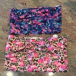 Victoria's Secret Floral and Leopard Print Bandeaus